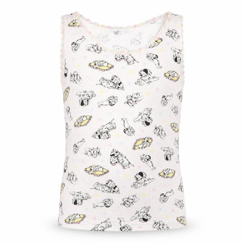 Preworn Girls Pink Animal Print   Pyjama Top Size 7-8 Years  - Dalmations