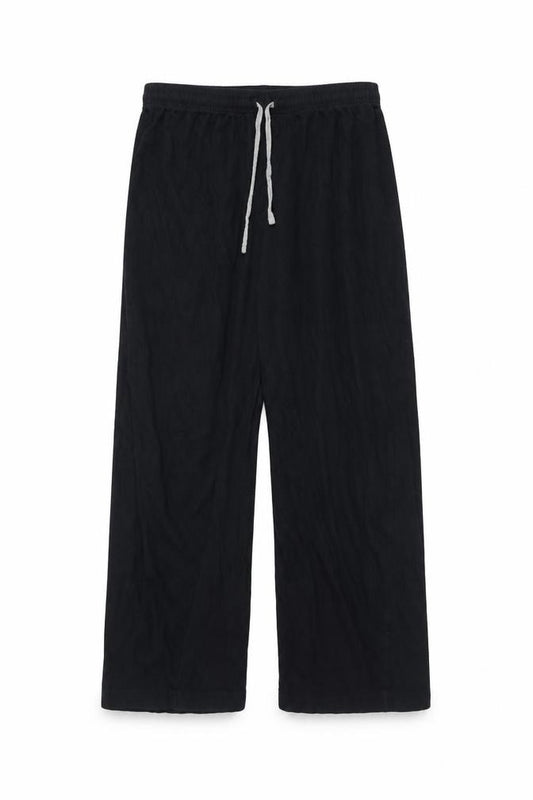 Front view of Marks & Spencer women’s blue trousers, size M, 24-inch leg
