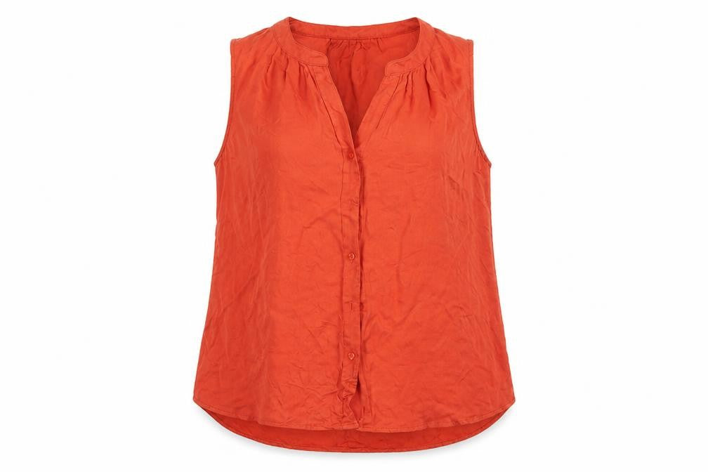 Daniel Rainn Womens Orange   Basic Button-Up Size S