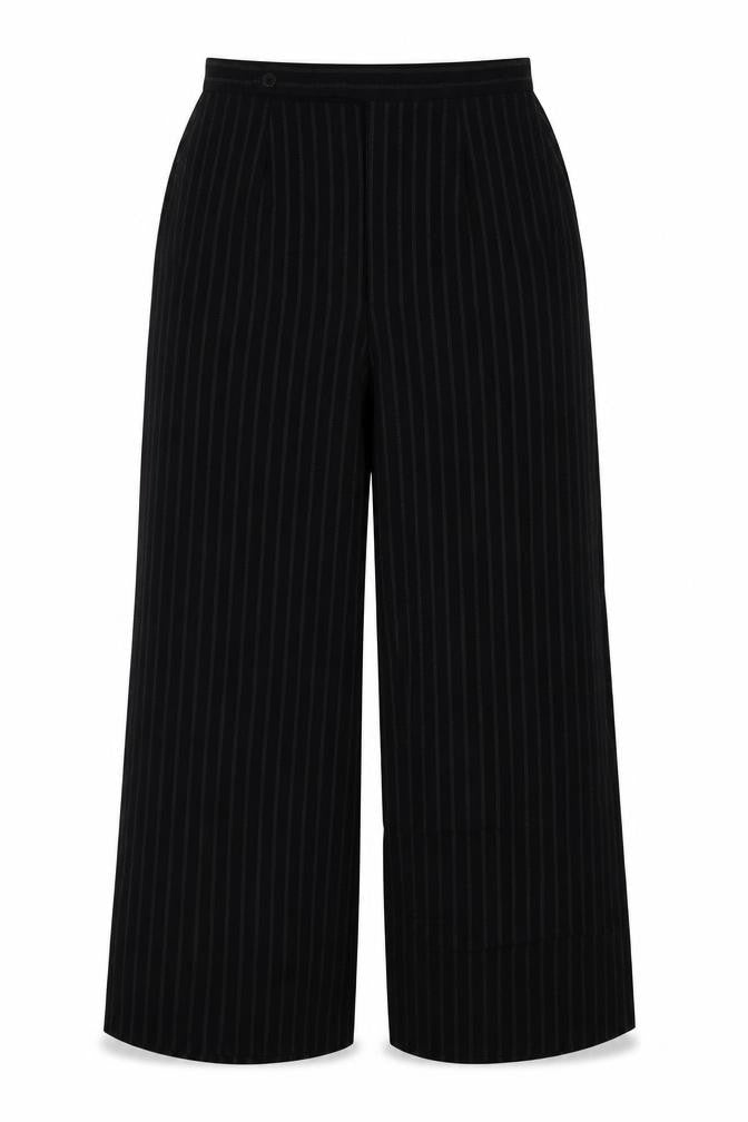 Oasis Womens Black Striped  Trousers  Size 12 L25 in