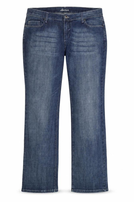 Front view of LERROS women’s blue bootcut jeans, size L, 34-inch leg