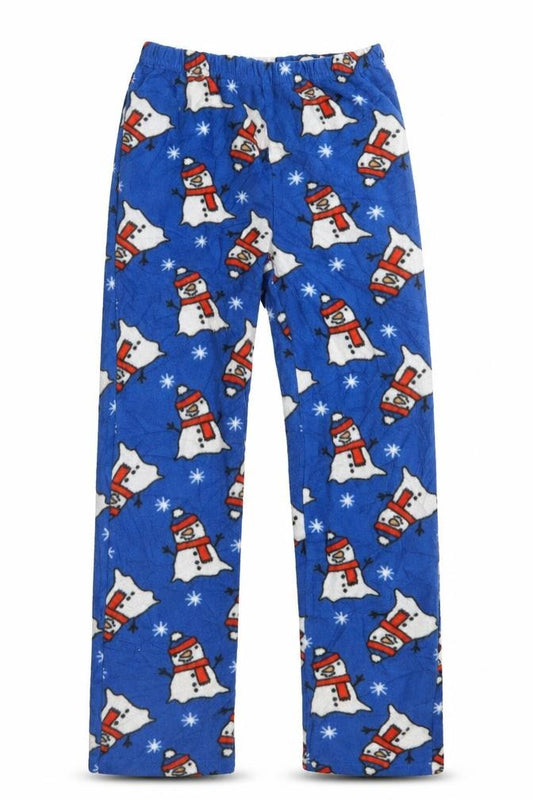 Front view of hullalaloo boys’ blue pyjama pants, size 9-10, years - christmas