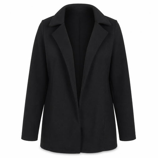 Front view of PRETTYLITTLETHING women’s black jacket, size UK 10