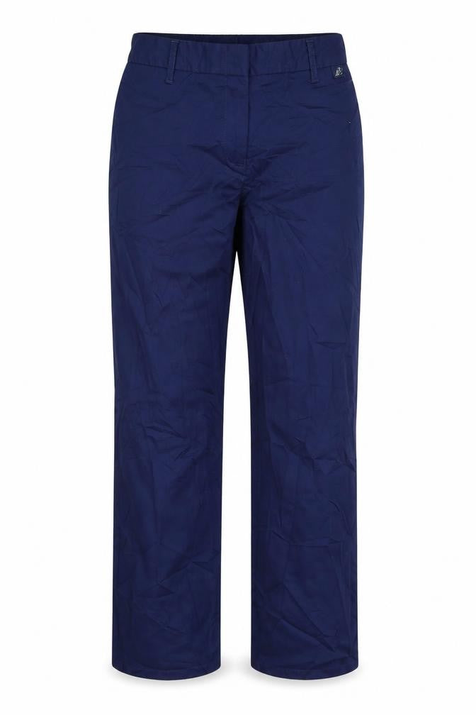 Front view of Dimensions women’s blue trousers, size UK 10, 28-inch leg