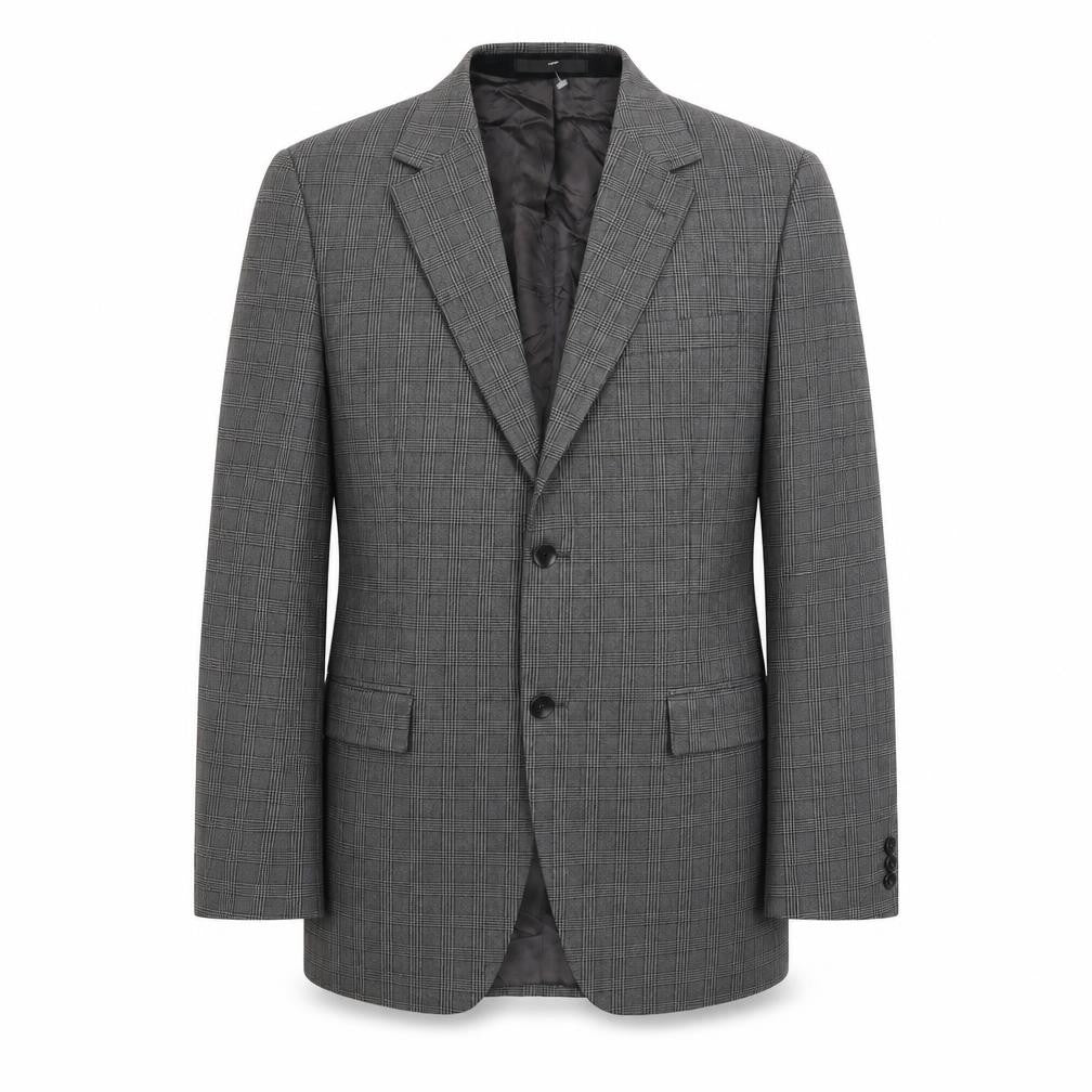 Front view of Azzaro men’s grey check jacket suit jacket, size 44