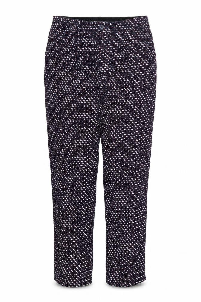 Marks and Spencer Womens Red Geometric  Trousers  Size S L27 in - Blue