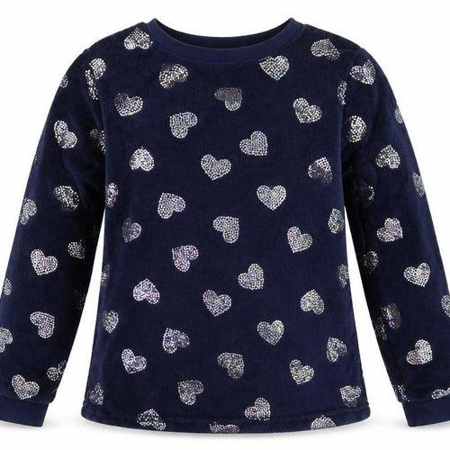 George Girls Blue Solid  Top Pyjama Top Size 8-9 Years  - Love Hearts