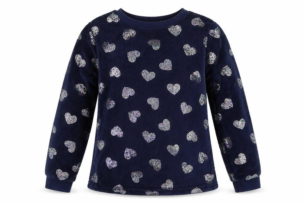 George Girls Blue Solid  Top Pyjama Top Size 8-9 Years  - Love Hearts