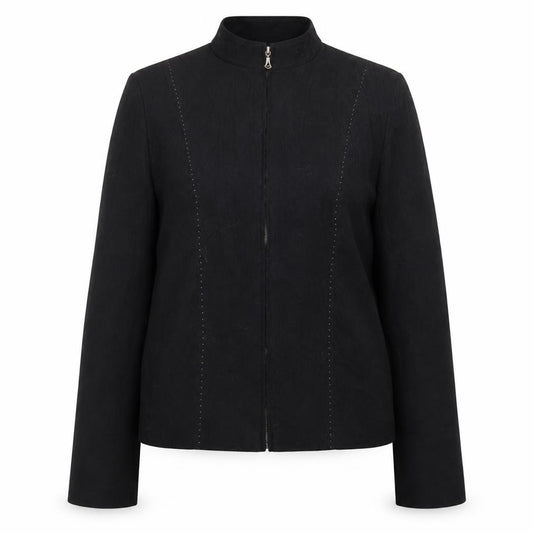 Front view of Debenhams women’s black jacket, size UK 12