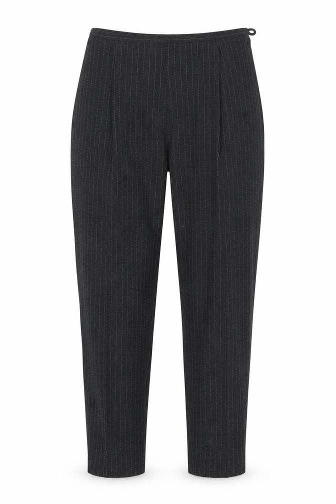 BHS Womens Grey Striped  Chino Trousers Size 16 L27 in