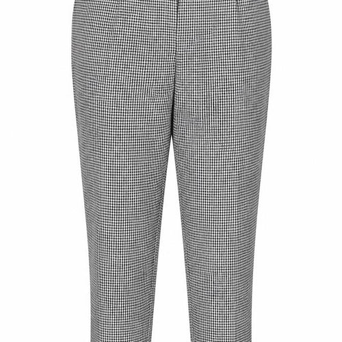 BASSINI Womens Black Houndstooth  Chino Trousers Size 16 L27 in
