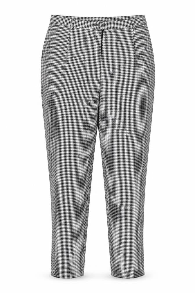 BASSINI Womens Black Houndstooth  Chino Trousers Size 16 L27 in