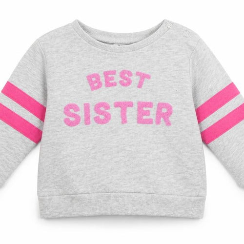 Very Girls Grey Striped Jersey Pullover Jumper Size 9-12 Months  - Best Sister