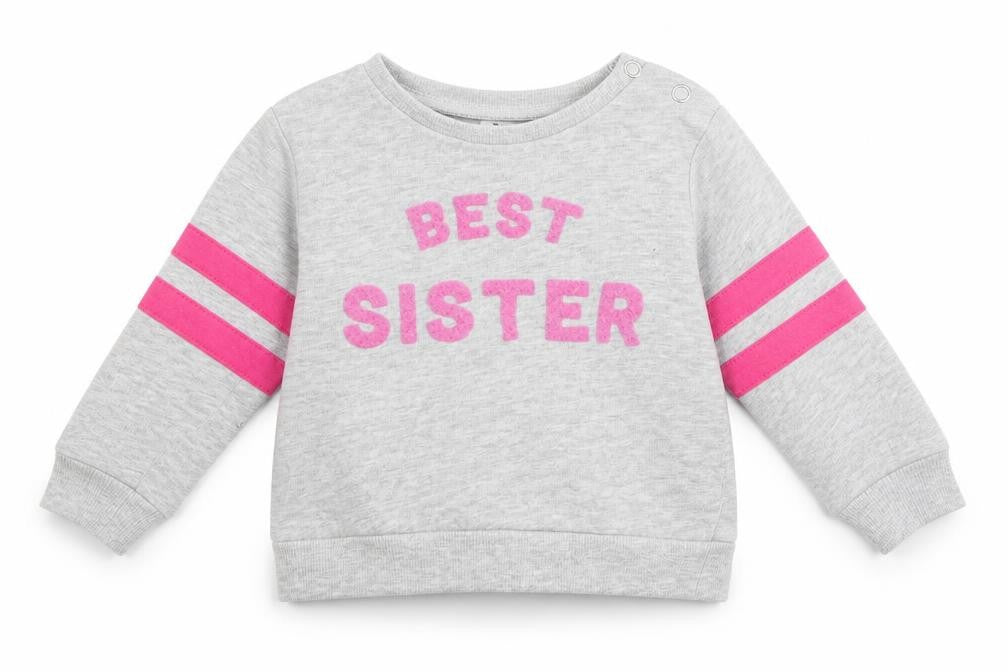 Very Girls Grey Striped Jersey Pullover Jumper Size 9-12 Months  - Best Sister