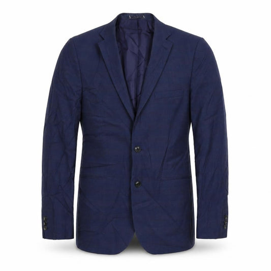 Front view of Marks & Spencer men’s blue jacket suit jacket, size L