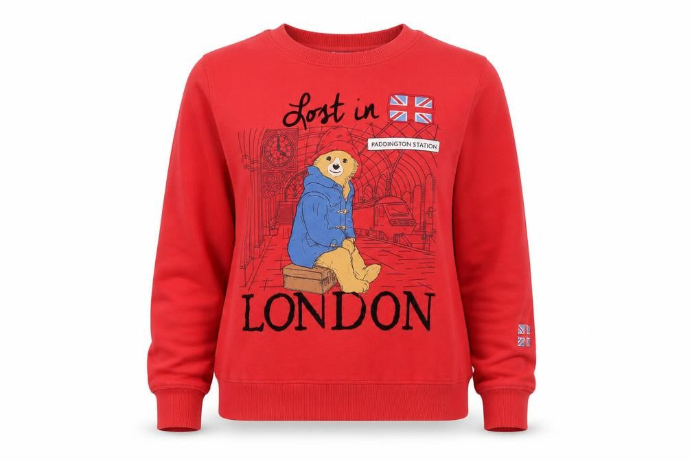 Front view of Primark women’s red jumper, size UK 4, - lounge jumper
