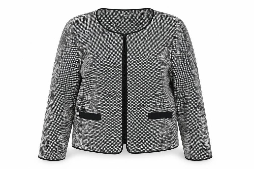 Front view of Miss Selfridge women’s grey jacket blazer, size UK 14