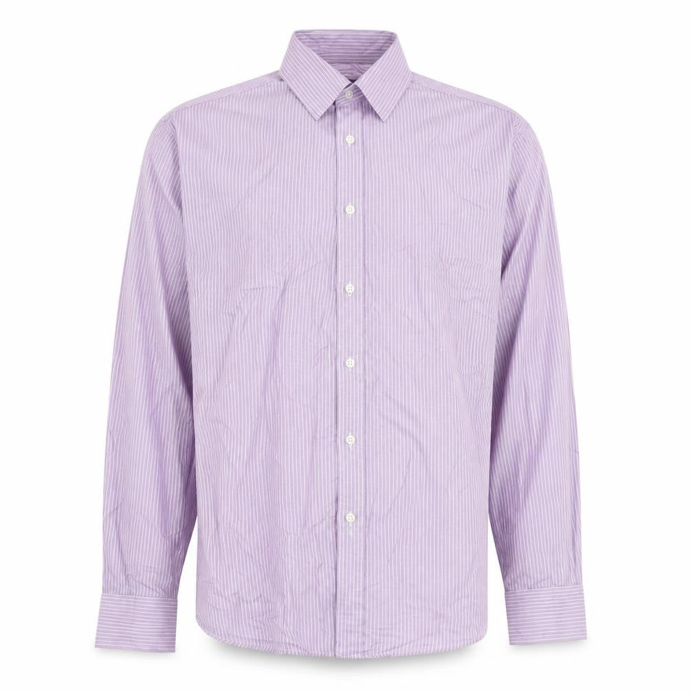 Tailor & cutter Mens Purple Striped   Dress Shirt Size 16