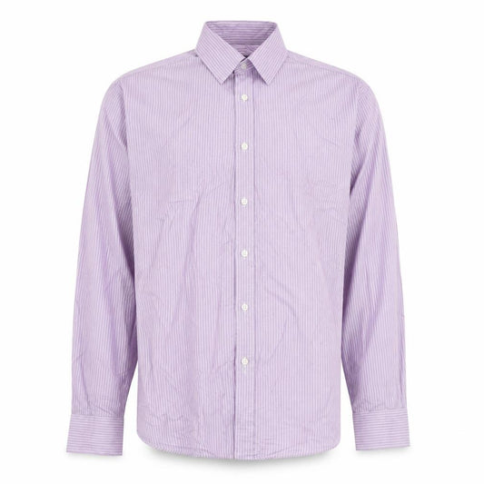 Front view of Tailor & cutter men’s purple striped dress shirt, size 16