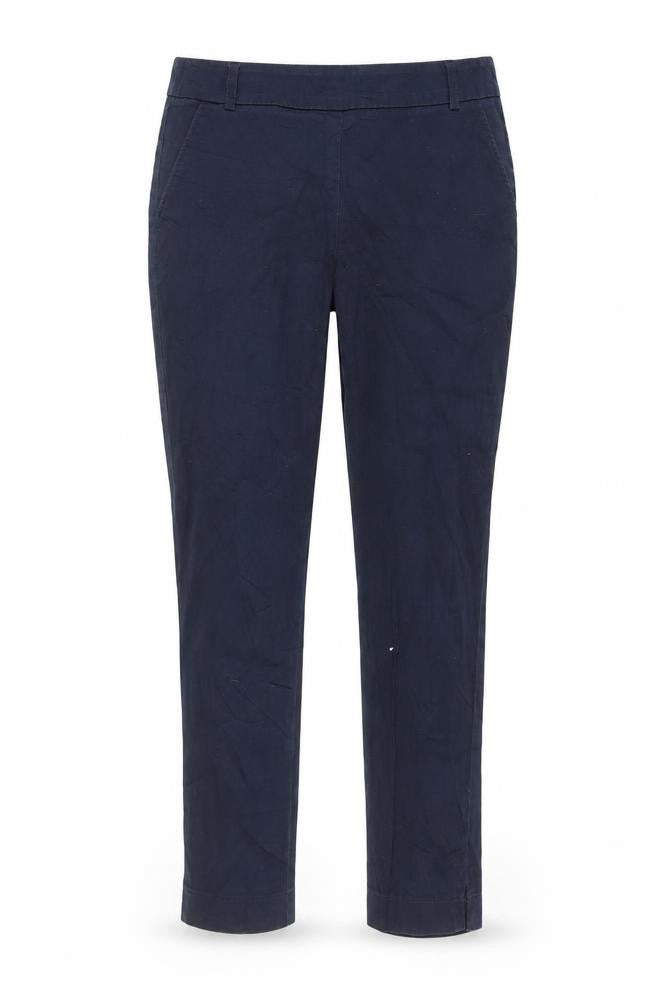 Front view of ORSAY women’s blue trousers, size UK 28, in, 25-inch leg
