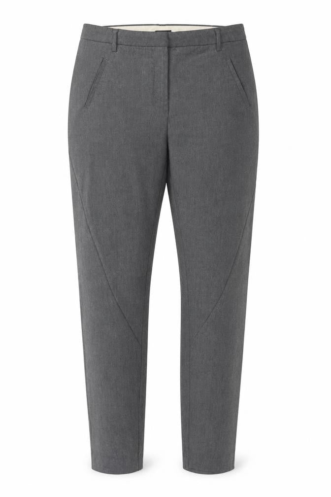 Front view of Five Units women’s grey trousers, size UK 34, in, 31-inch leg
