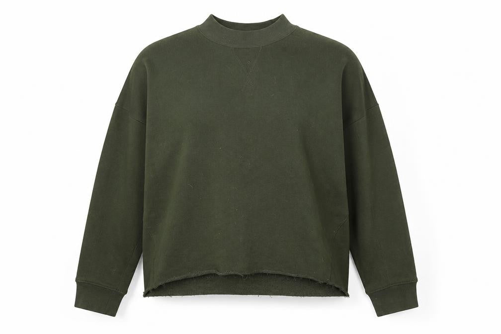 Front view of New Look women’s green jumper, size UK 10