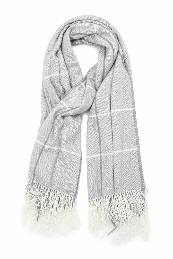 Country Club Unisex Grey Check   Shawl/Wrap