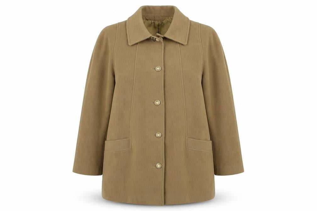 Front view of Kesta women’s brown jacket coat, size UK 14