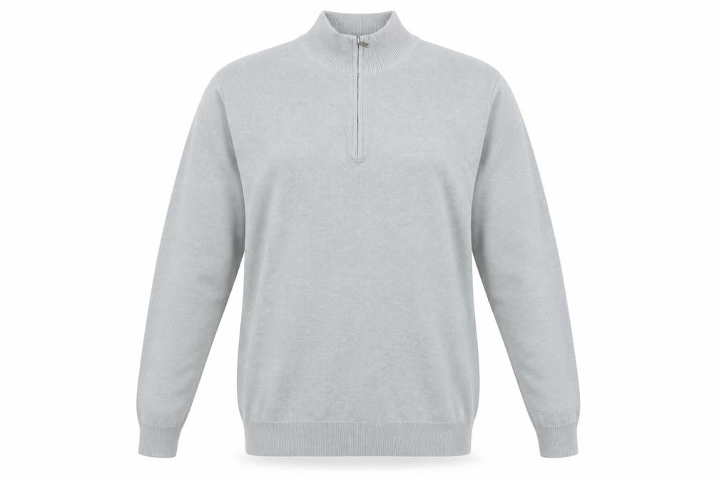 Front view of palm grave women’s grey henley jumper, size L