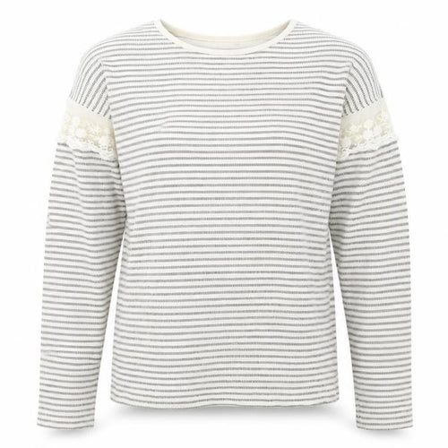 M&Co Girls White Striped  Pullover Jumper Size 12-13 Years