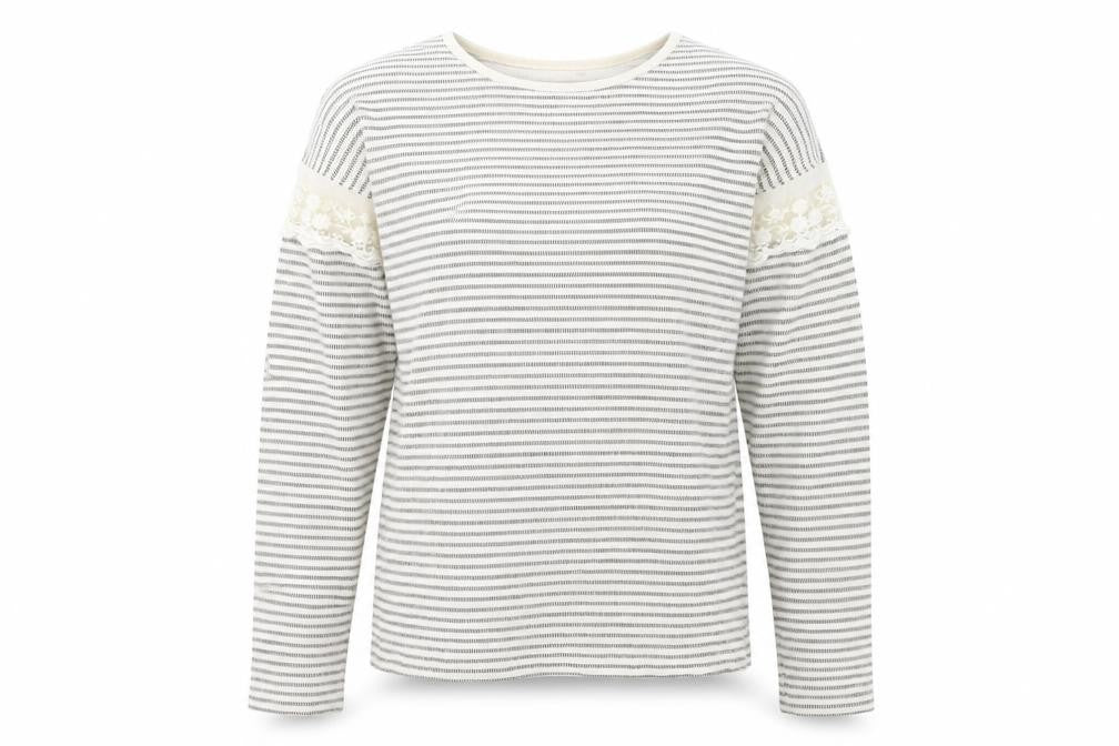 M&Co Girls White Striped  Pullover Jumper Size 12-13 Years