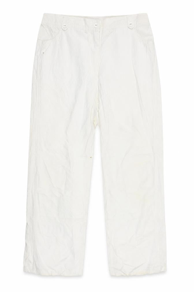 Front view of Canda women’s white trousers, size UK 18, 30-inch leg