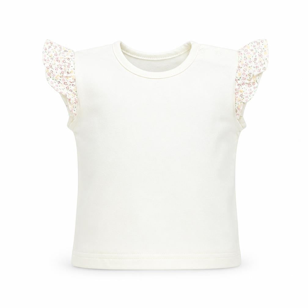 Front view of Next girls’ white basic t-shirt, size 6-9, months