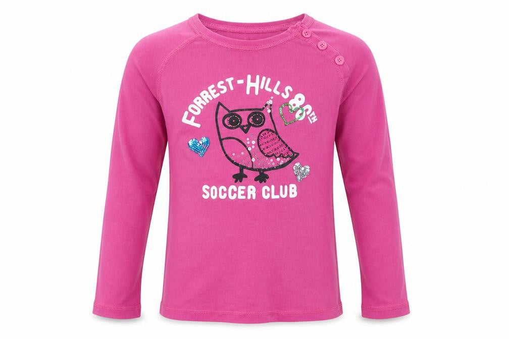 Front view of Gap girls’ purple basic t-shirt, size 8-9, years