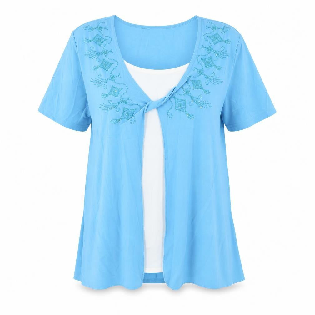 Sonic Collection Womens Blue   Basic Blouse Size 10