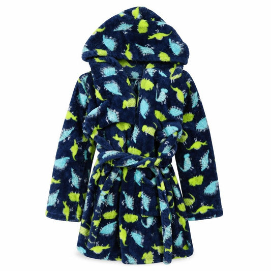 Front view of Dynamic boys’ multicoloured geometric robe, size 4-5, years