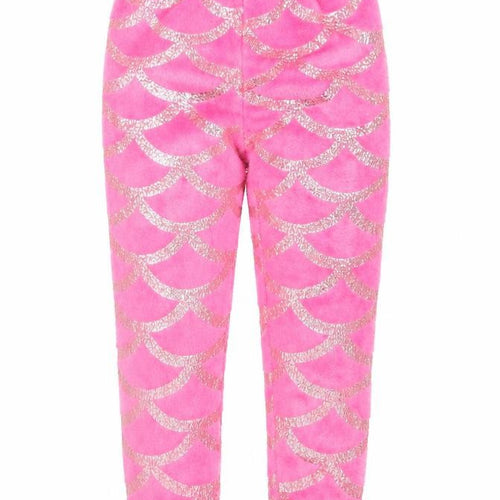 Preworn Girls Pink Geometric   Pyjama Pants Size 7 Years