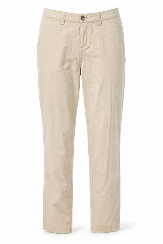 Front view of Cubus women’s brown trousers, size UK 8, 28-inch leg