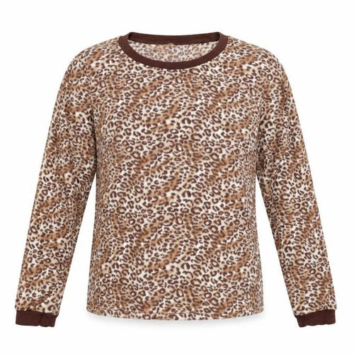 Preworn Womens Brown Animal Print  Top Pyjama Top Size S