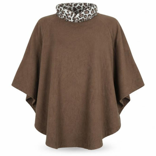Preworn Womens Brown Animal Print  Parka Poncho One Size