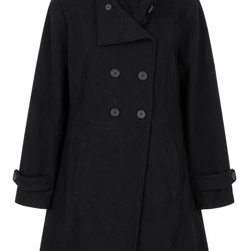 Happy Holly Womens Black   Pea Coat Coat Size L
