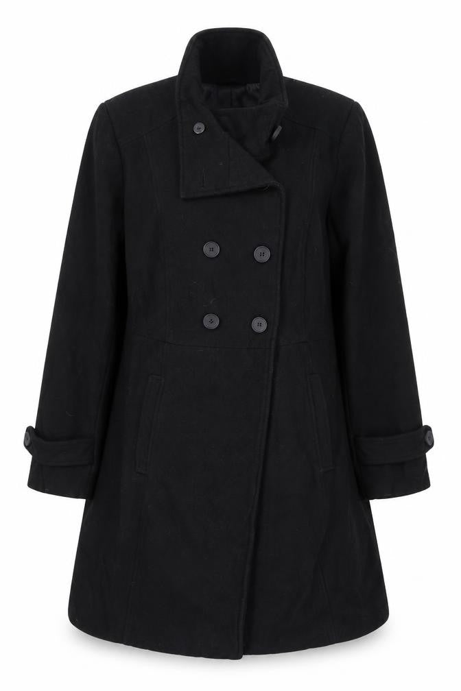 Happy Holly Womens Black   Pea Coat Coat Size L