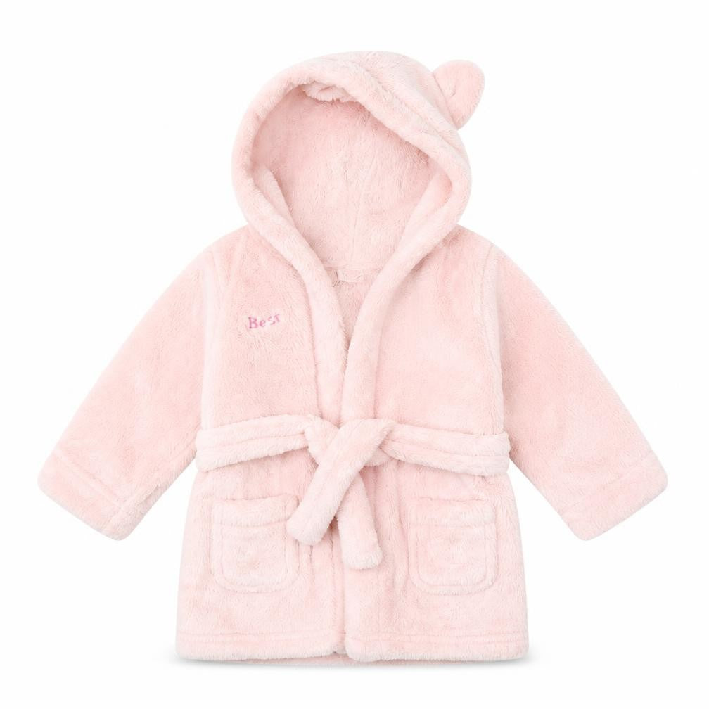 Front view of Studio Baby girls’ pink gown, size 6-9, months