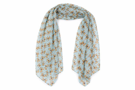 Front view of Preworn unisex blue shawl/wrap