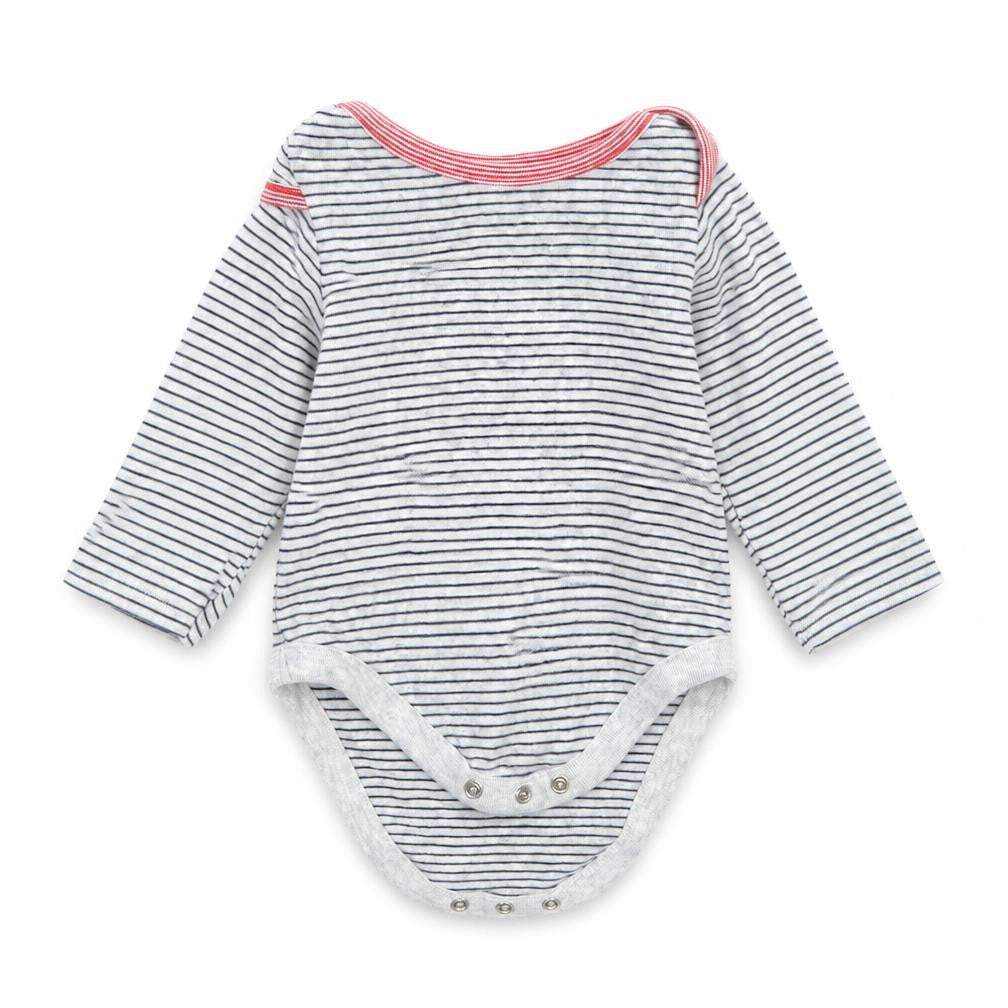 Marks and Spencer Boys Grey Striped  Babygrow One-Piece Size 3-6 Months