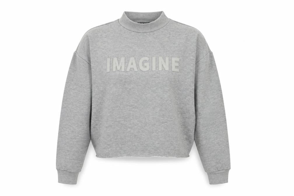 Front view of Primark women’s grey pullover sweatshirt, size UK 10