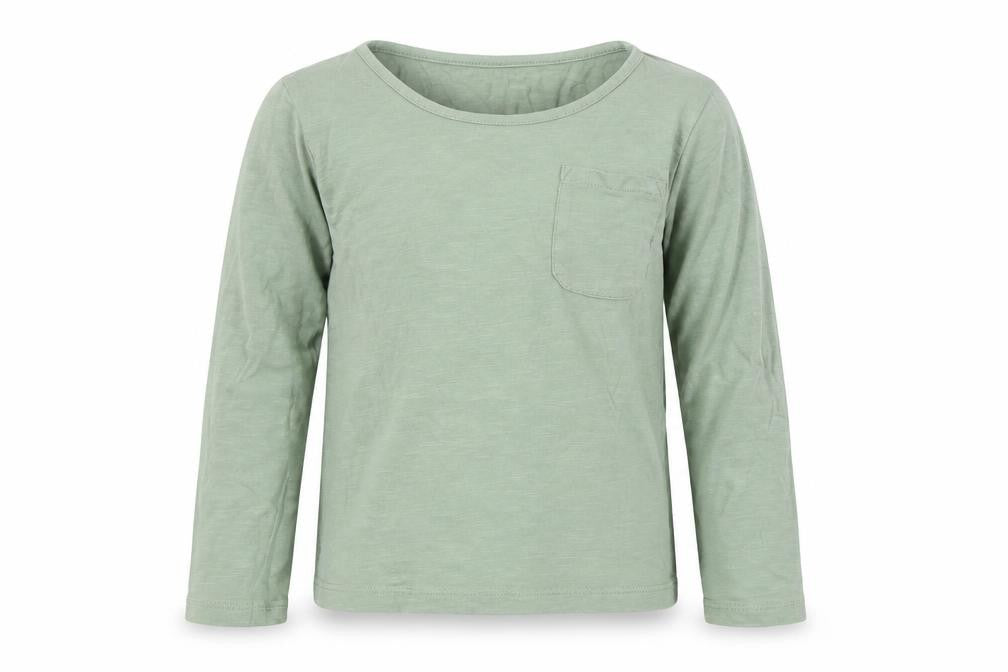 Front view of Tu girls’ green colourblock basic t-shirt, size 6, years