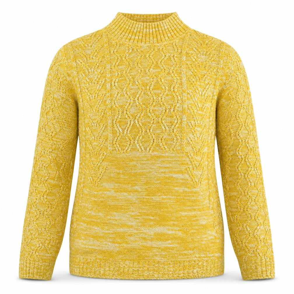 Front view of Papaya women’s yellow knit jumper, size S