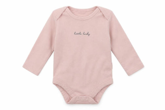 Front view of Tu girls’ pink babygrow one-piece, size 3-6, months
