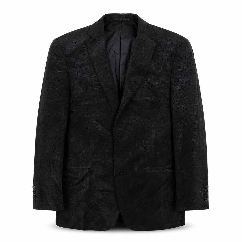 Front view of Preworn men’s black jacket blazer, size 40